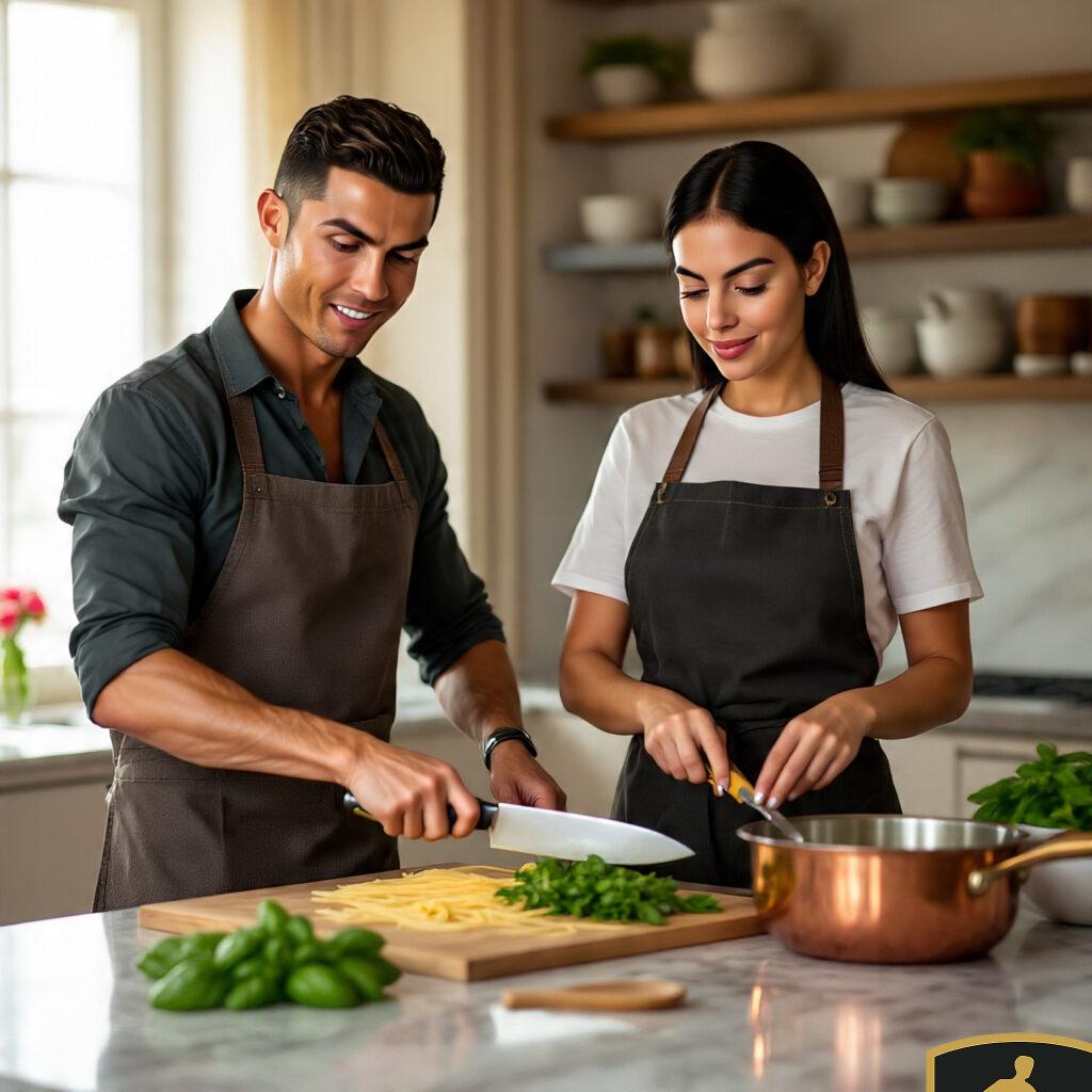 Cristiano Ronaldo and Georgina Rodriguez Cooking Food Together
