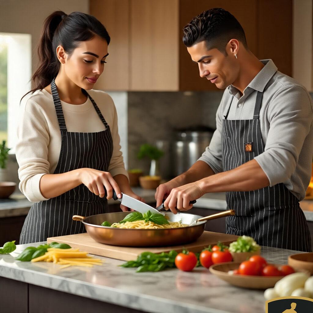Cristiano Ronaldo and Georgina Rodriguez Cooking Food Together