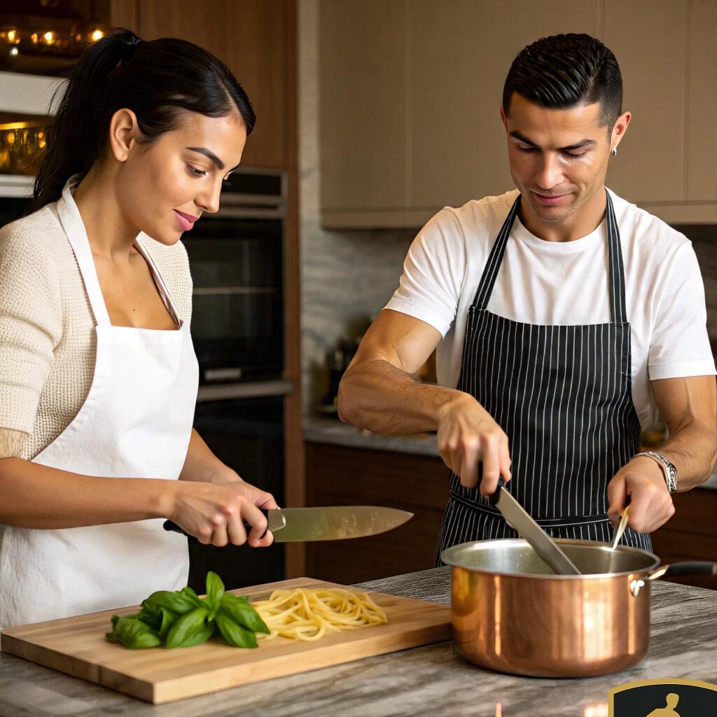 Cristiano Ronaldo and Georgina Rodriguez Cooking Food Together