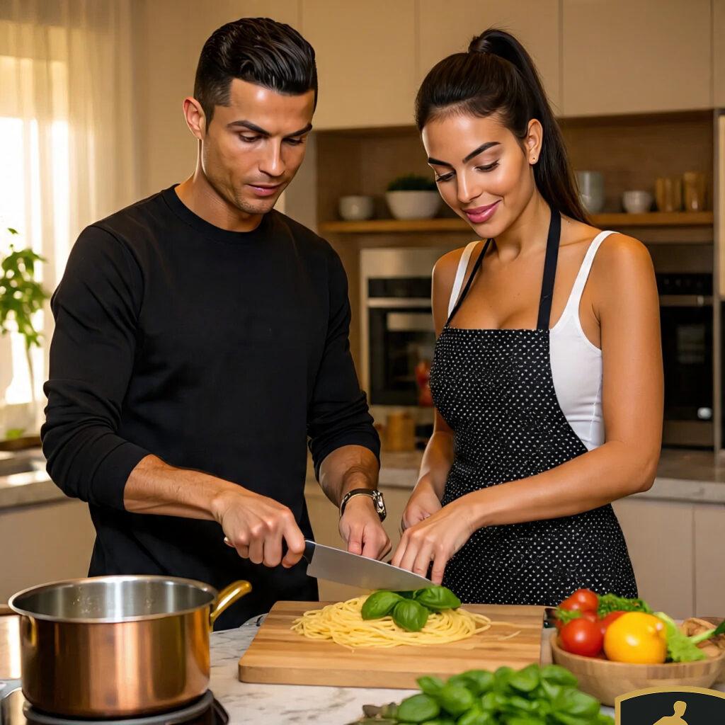 Cristiano Ronaldo and Georgina Rodriguez Cooking Food Together