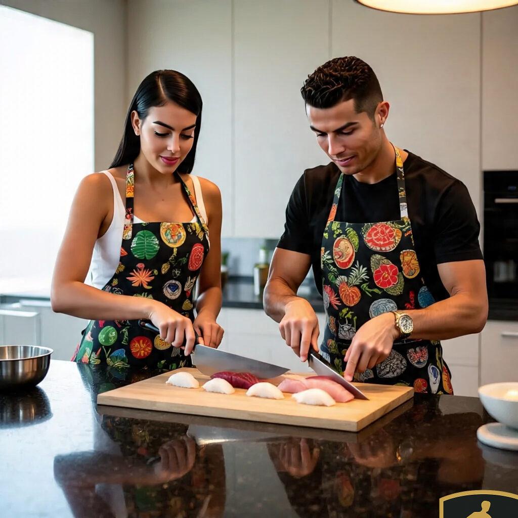 Cristiano Ronaldo and Georgina Rodriguez Cooking Food Together