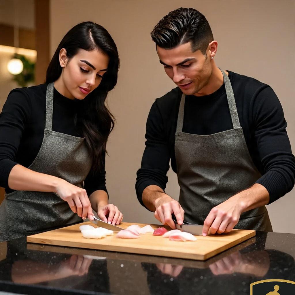 Cristiano Ronaldo and Georgina Rodriguez Cooking Food Together