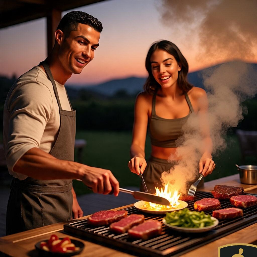 Cristiano Ronaldo and Georgina Rodriguez Cooking Food Together