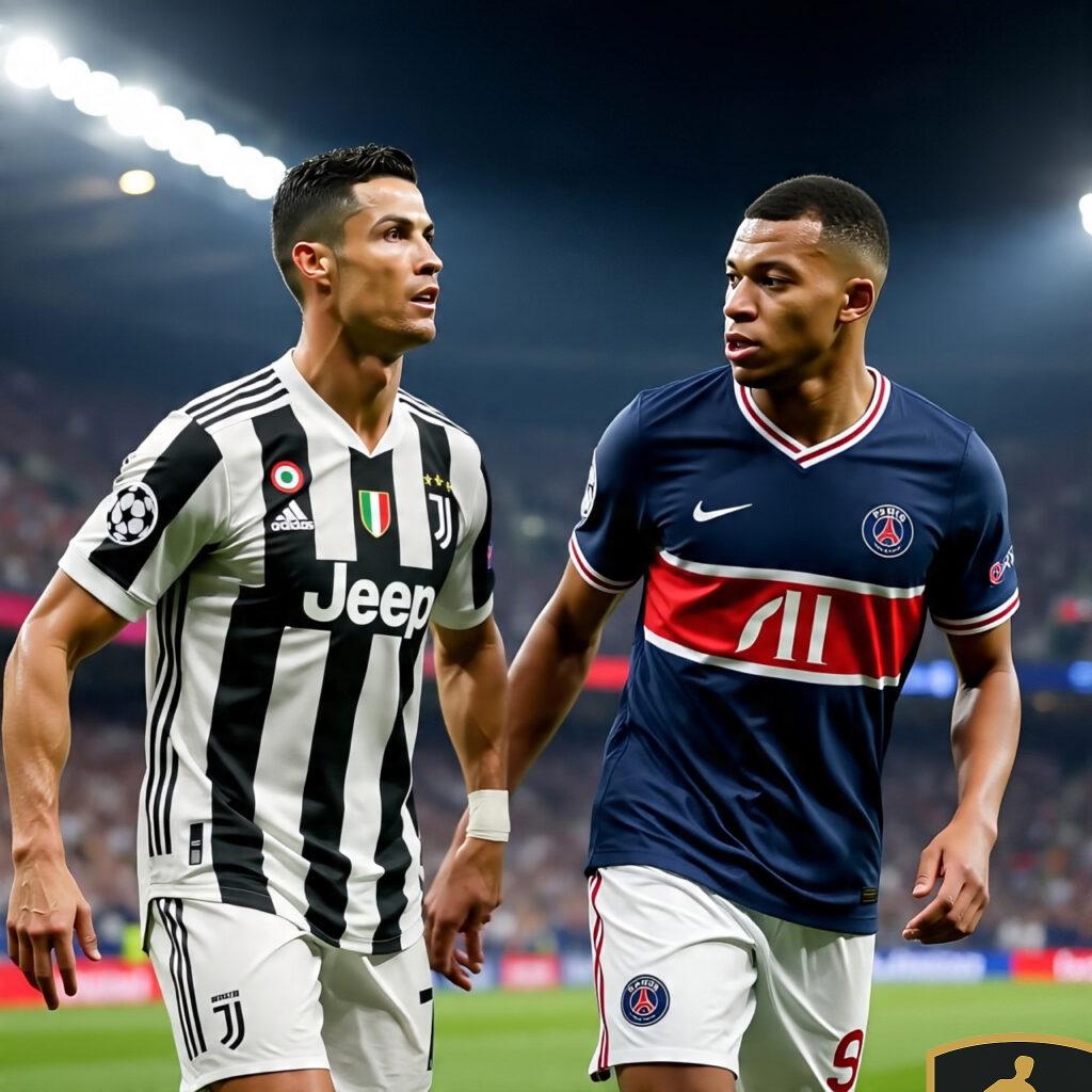 Cristiano Ronaldo And Kylian Mbapp Facing Off 1 1024x1024