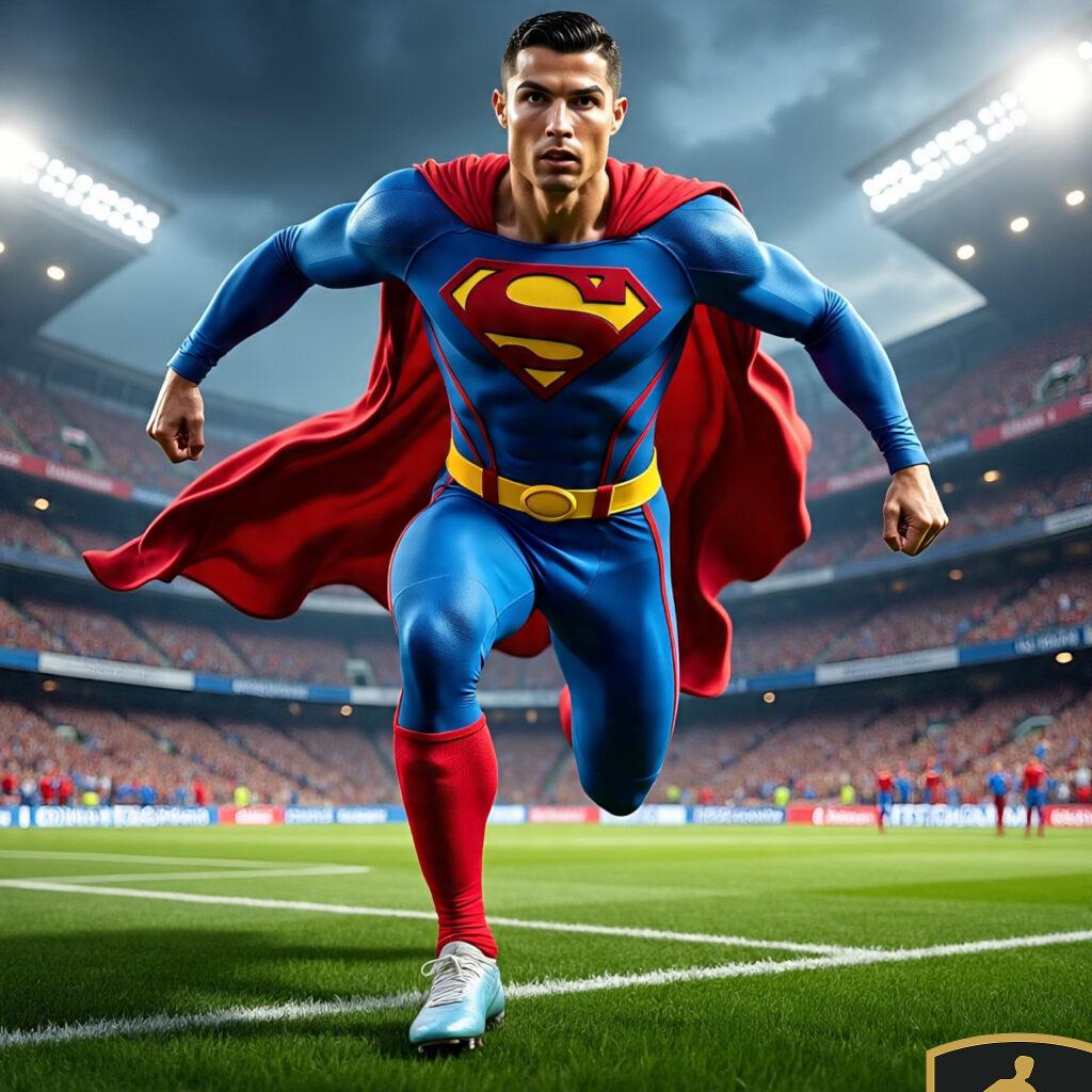 Cristiano Ronaldo As Superman Landing Dramatically On 2 1024x1024