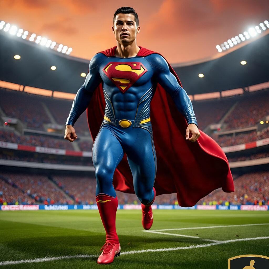 Cristiano Ronaldo As Superman Landing Dramatically On 3 1024x1024