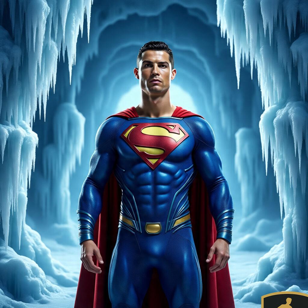 Cristiano Ronaldo As Superman Standing In The 1 1024x1024