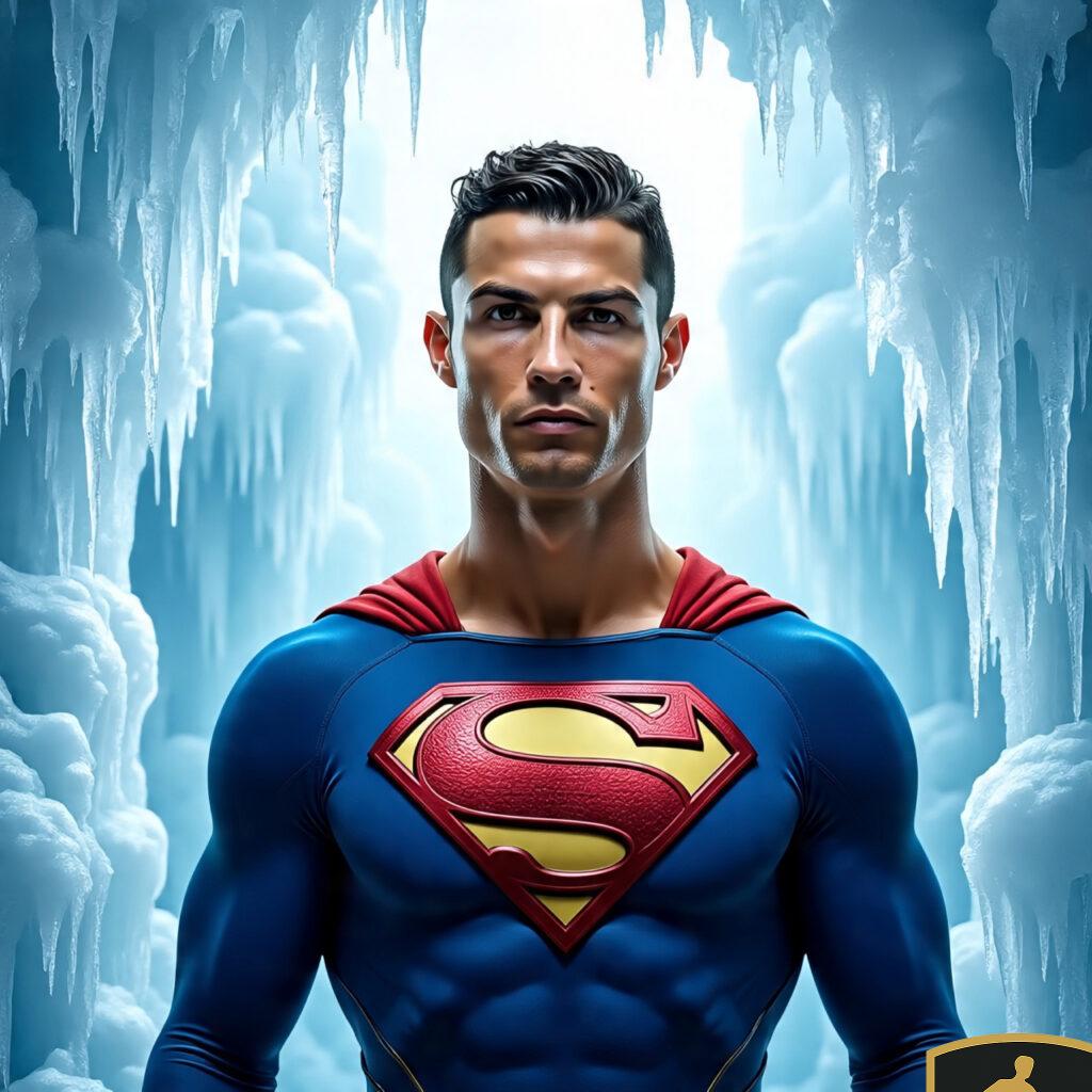 Cristiano Ronaldo As Superman Standing In The 1024x1024