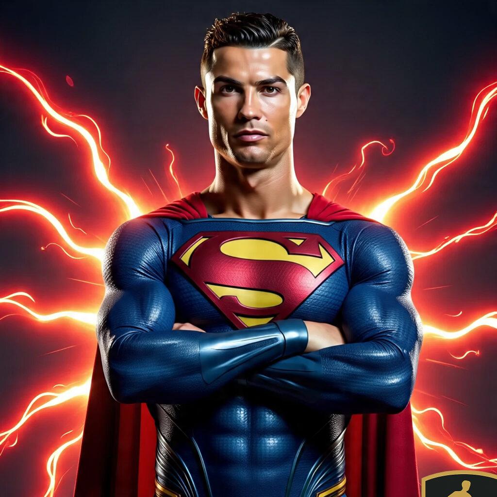 Cristiano Ronaldo In The Superman Suit Arms 2 1024x1024