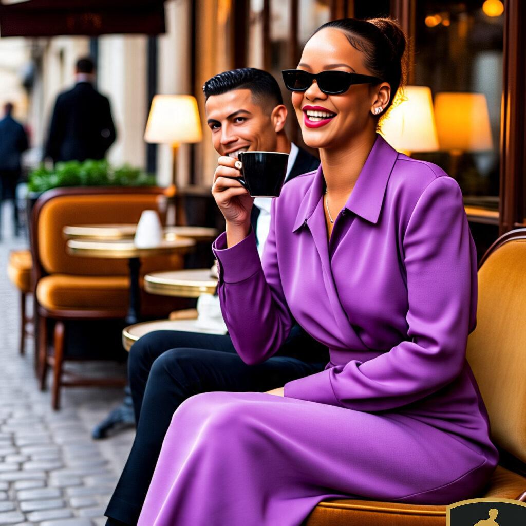 Rihanna Laughing Mid Sip Of Coffee Cristiano Ronaldo 1 1024x1024
