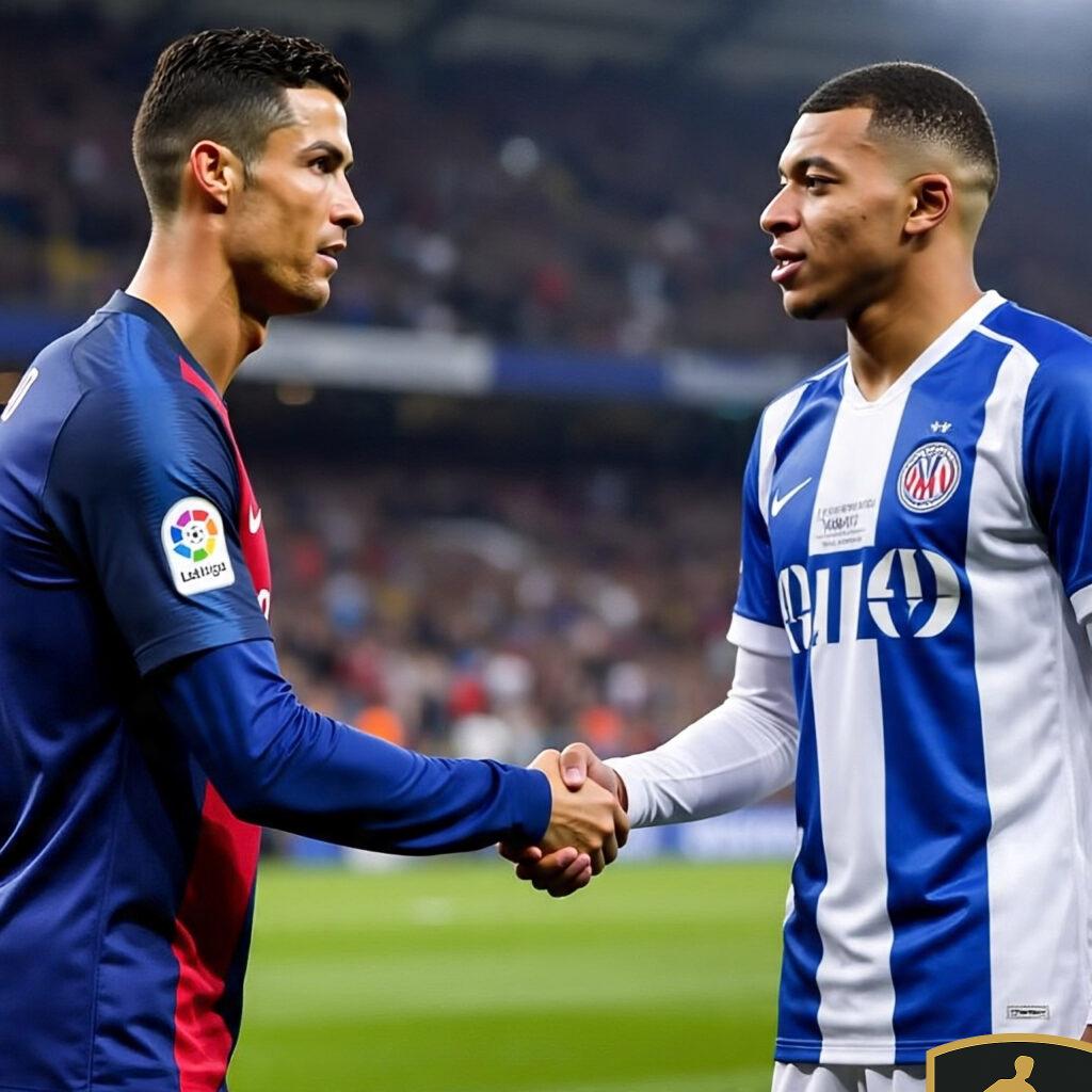 Ronaldo And Mbapp Shaking Hands Before A 1 1024x1024