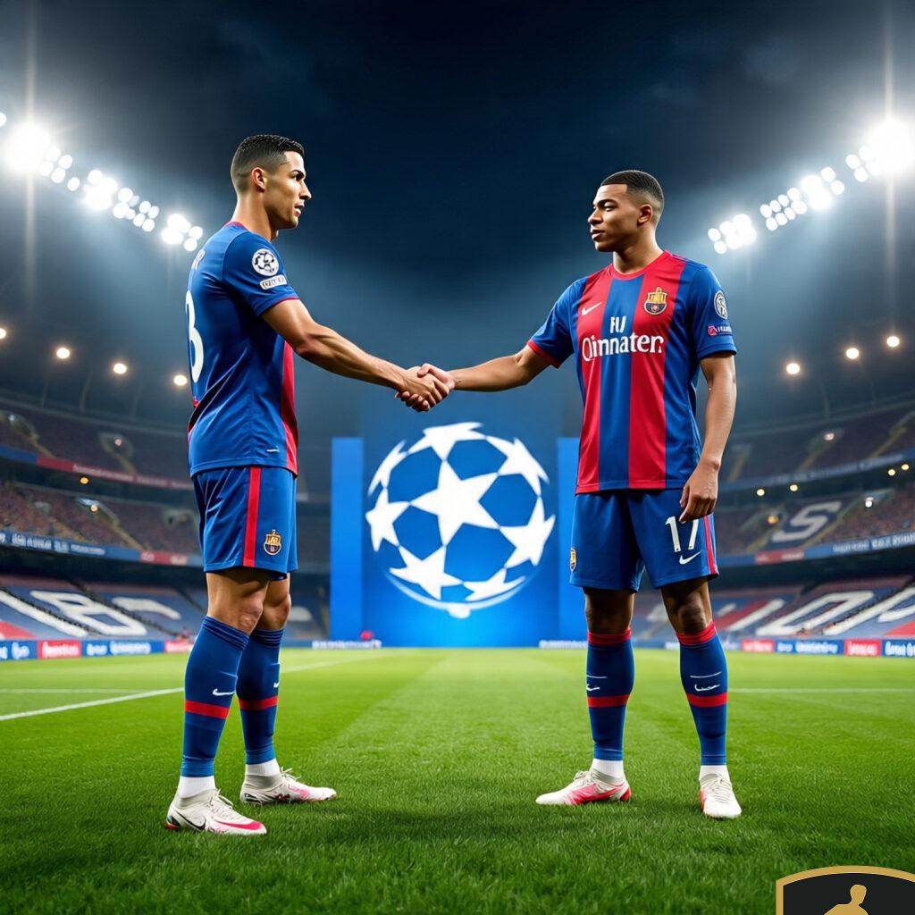 Ronaldo And Mbapp Shaking Hands Before A 2 1024x1024